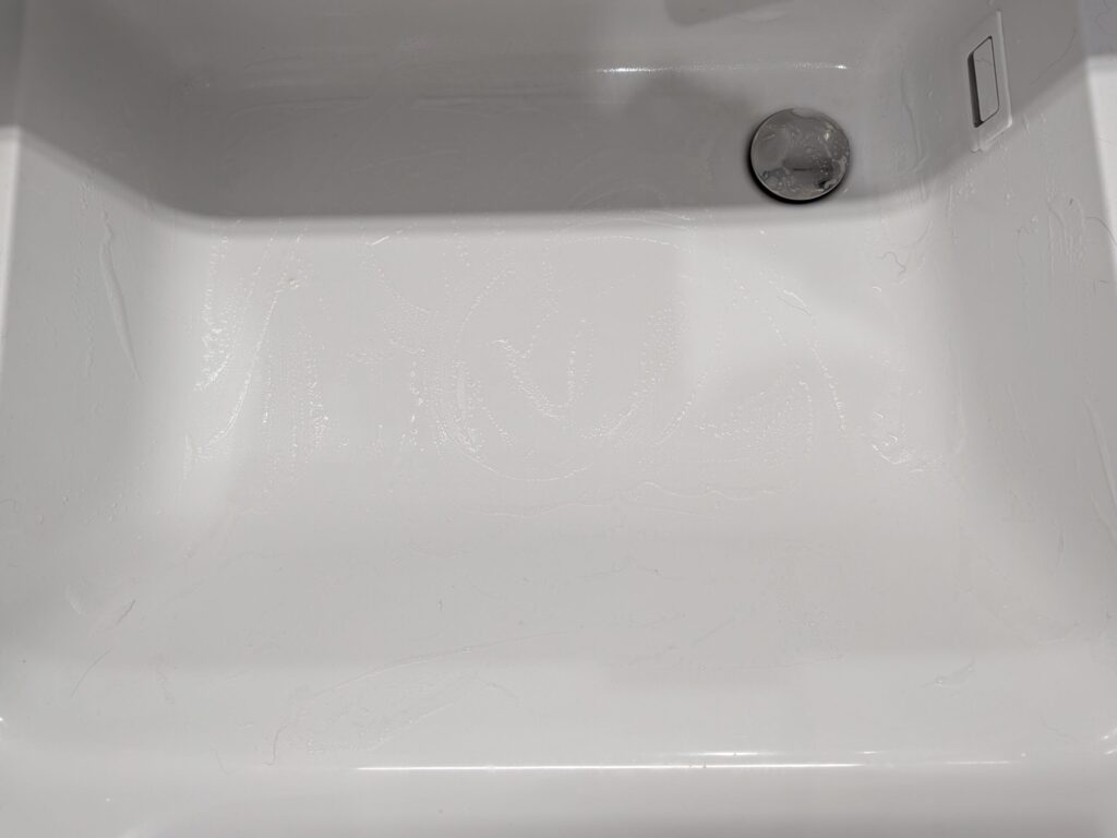 泡を付けた様子