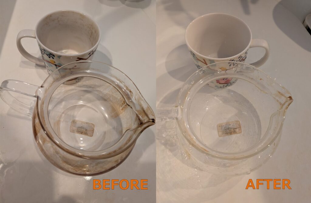 食器の漂白前後