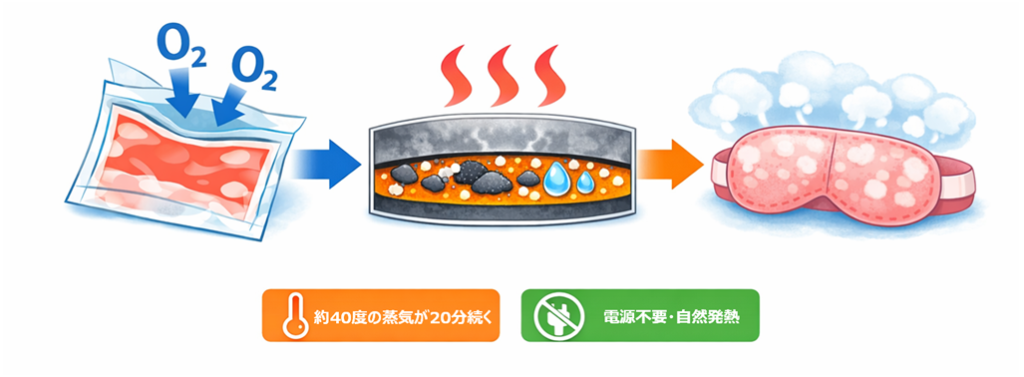 めぐりズムアイマスク、仕組みイメージ図