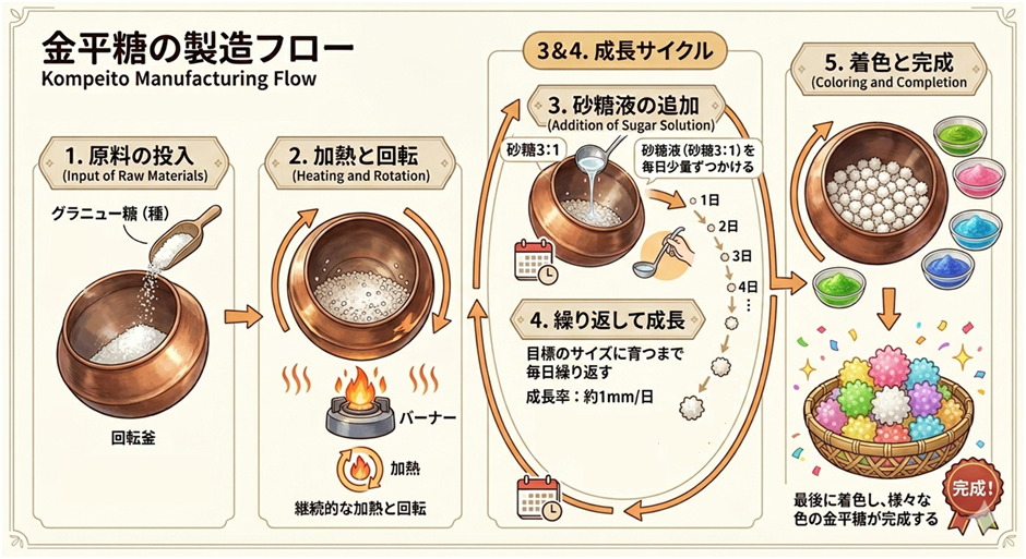 金平糖の製造フロー