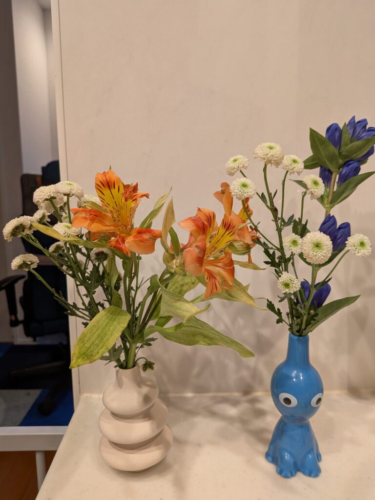 別の階に届いたお花