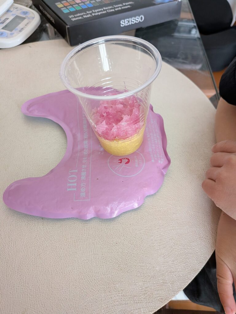 1色目の上に2色目を重ねた