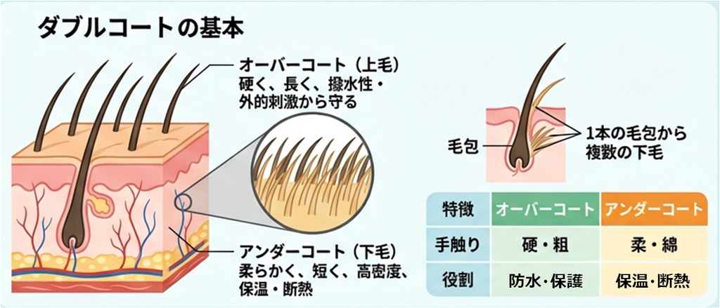 ダブルコートについての解説図